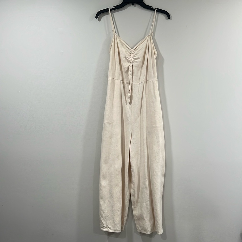 Mango Jumpsuit Cream Size Large EUC